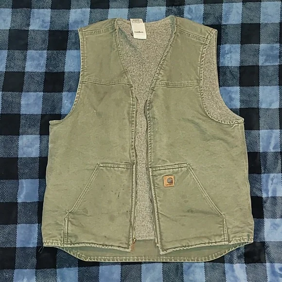 Vintage. Carhartt. USA Components. Zip Vest. Fleece-lined.  Men's size LT - Picture 16 of 16
